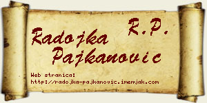 Radojka Pajkanović vizit kartica